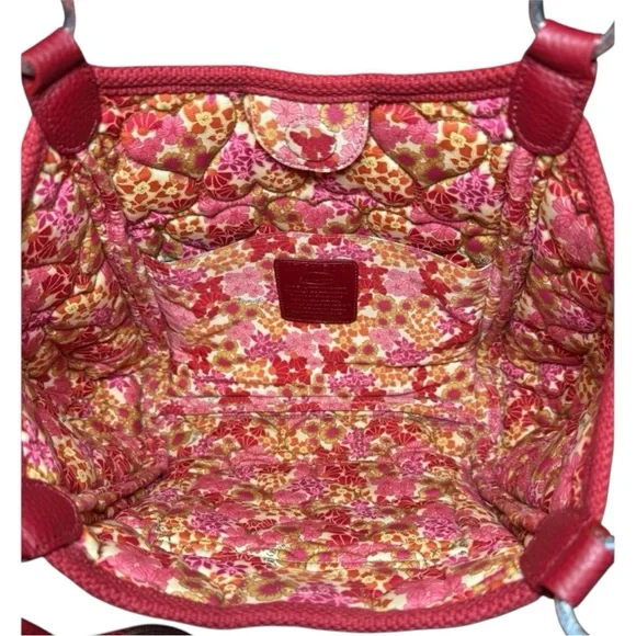 **SOLD**Brighton Vintage Floral Print Heart-Quilted Dual Strap Tote Dust Bag - Picture 8 of 13